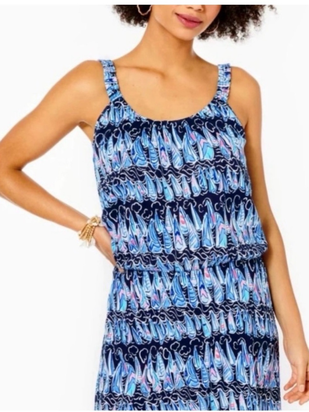 Lilly Pulitzer Blue and White Patterned Dress